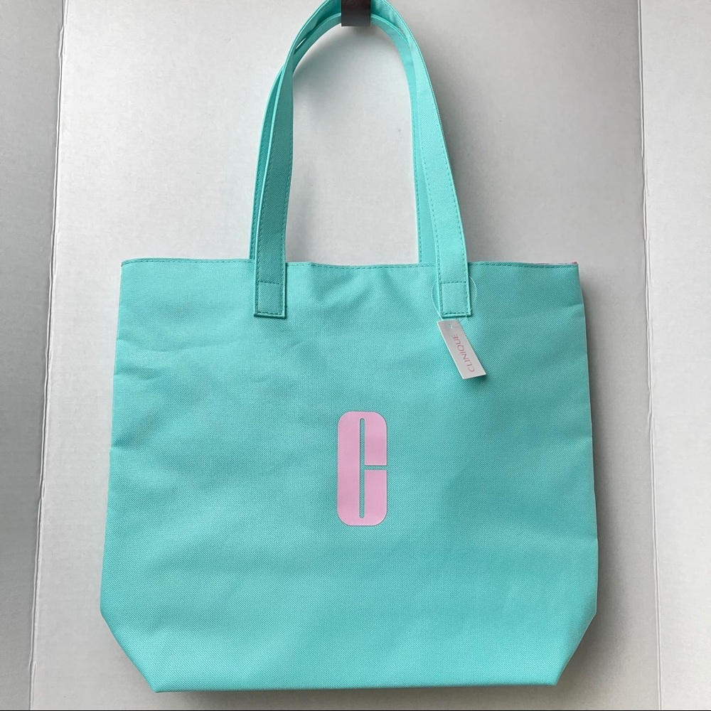 CLINIQUE Mint Green Canvas Tote